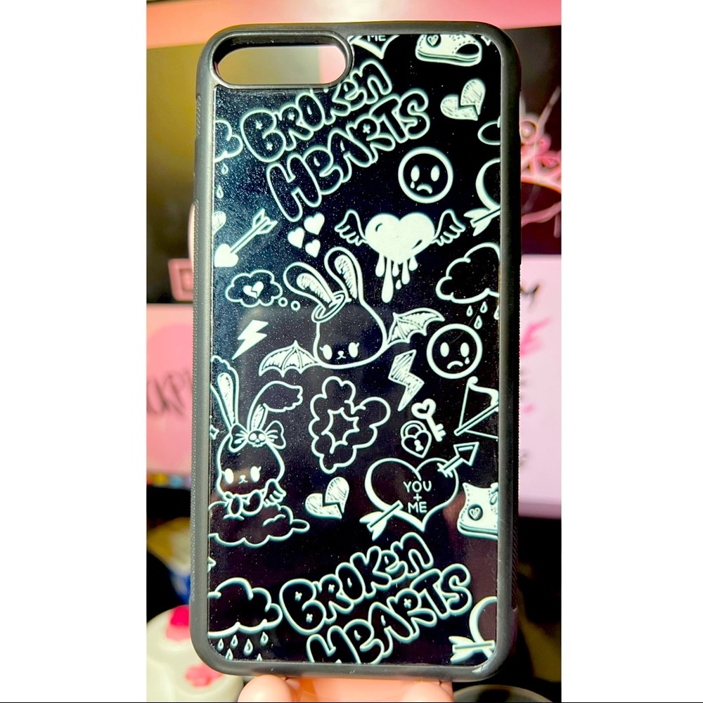 Emo Bunny Broken Hearts iPhone 8 Plus phone case